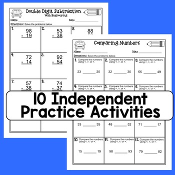 back to school math activities 2nd grade print and go