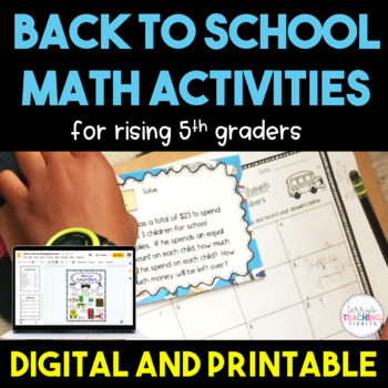 Preview of Back to School Math Activities Bundle {Digital and Printable} 5th Grade