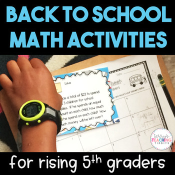 Preview of Back to School Math Activities {5th Grade}