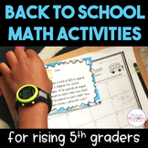 Back to School Math Activities {5th Grade}