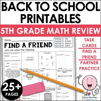 Back to School Math Activities 5th Grade Math Review Game of 4th Grade ...