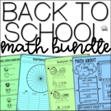 Back to School Math Activities,  All About Me, & Beginning