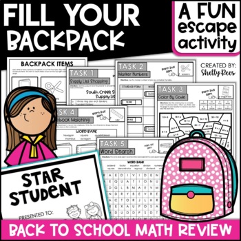 Preview of Back to School Math Activities | Math Escape Room Challenge