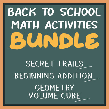 Preview of Back to School Math Activities Worksheets Bundle