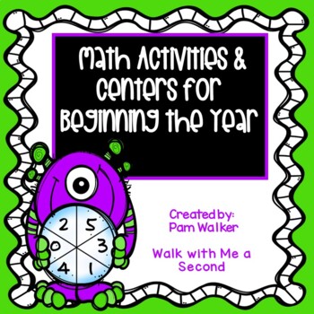 Preview of Back to School Math Activities and Centers for 1st and 2nd Grade