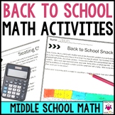Back to School Math Activities for Middle School First Day