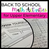 Back to School Math Activities for Upper Elementary First 