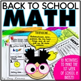 Back to School Math Activities for the First Week of School