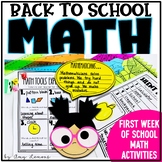 Back to School Fun Math Activities | First Day of School M