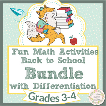 Preview of Back to School Math Activity & Craftivity Bundle 3rd Grade and 4th Grade