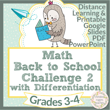 Preview of Back to School Math Activity Math Centers 3rd 4th Grade Digital and Printable