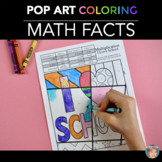"Pop Art" Back to School Math Review Color by Number Worksheets