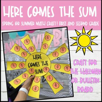 Preview of Here Comes the Sum (Sun), Hallway Bulletin Board Math- May, June, Summer
