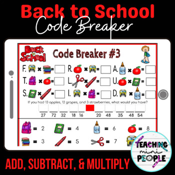 Preview of Back to School Math | Addition Subtraction Multiplication