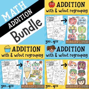 Preview of Back to School Math Bundle - Up to 3-digit ADDITION With & Without Regrouping