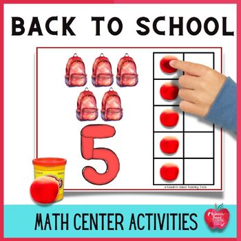 Preview of Back to School Math Center Activities for Preschool to 1st Grade