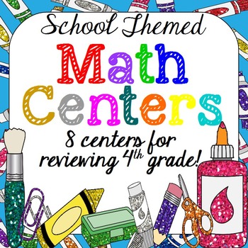 Preview of Back to School Math Centers | Back to School Activity {4th Grade Math Content}
