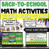 4th Grade Math Back to School Activities w/ Digital Back t