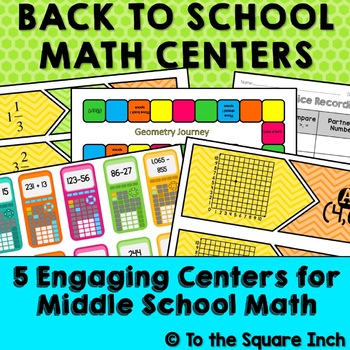 Preview of Back to School Math Centers
