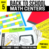 Back to School Math Centers for the First Week of School -