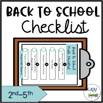 Preview of Back-to-School  Math Checklist for Teachers