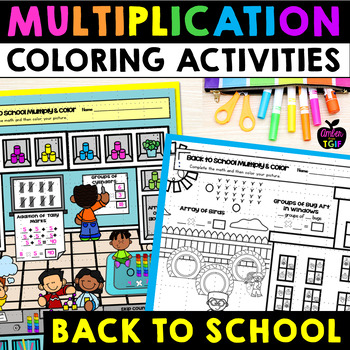 Preview of Back to School Coloring Pages | Multiplication Practice Coloring Sheets