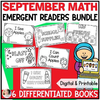 Preview of Back to School Math Emergent Readers Bundle