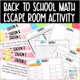 Back to School Math Escape Activity for Middle School | Fi