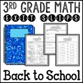 Back to School Math Exit Slips 2nd Grade into 3rd Grade Be