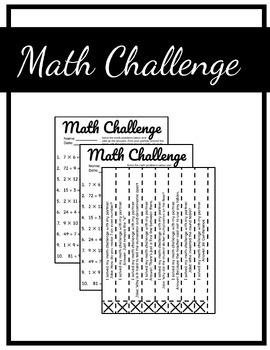Preview of Back to School Math Facts Challenge