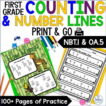 Preview of First Grade Math Number Sense Counting Number Lines Morning Work 1.OA.5