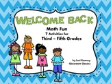 Back to School Math Fun Grades 3rd - 5th