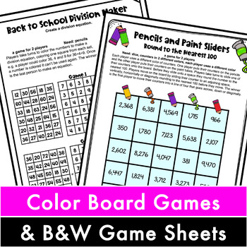 Back to School Math Games Fourth Grade: Beginning of the Year Activities