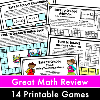 Back To School Math Games Fourth Grade: Beginning Of The Year Activities