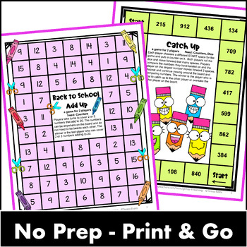 Free Back to School Math Games - Fun Beginning of the Year Math Activities