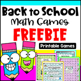 Free Back to School Math Games - Fun Beginning of the Year