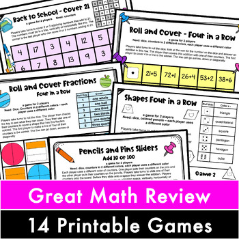 Back to School Math Games Third Grade for Beginning of the Year Activities