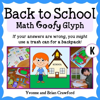 Preview of Back to School Math Goofy Glyph for Kindergarten | Art + Math Centers Activities