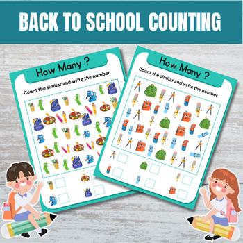 Preview of Back to School Math I SPY Counting Activities | Math I Spy Game Quiz 