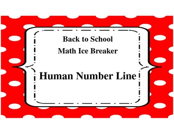Preview of Back to School Math Ice Breaker Human Number Line