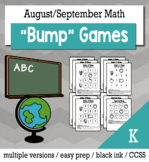 Back to School Math Kindergarten Bump Games Bundle