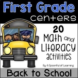 Back to School Math & Literacy Centers - First Grade