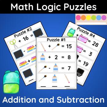 Preview of Back to School Math Logic Puzzles: Addition & Subtraction for Gifted & Talented