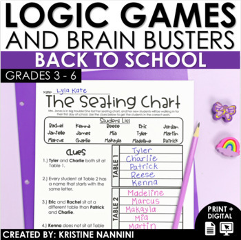 Preview of Math Logic Puzzles | Early Finishers Activities Enrichment Digital Resources