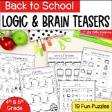 Back to School Logic Puzzles and Math Brain Teasers - Earl