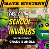 Back to School Math Mystery - Tiered Math GRADE BUNDLE: 1s