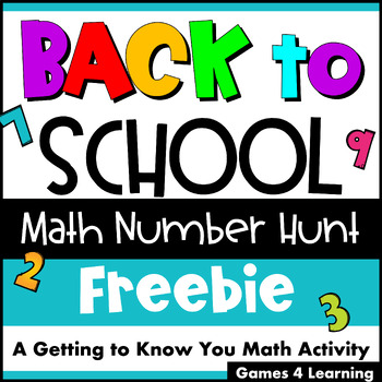 Preview of Free Back to School Math - First Week of School Math Activity