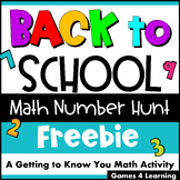 Free Back to School Math - First Week of School Math Activity
