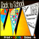 Back to School Math Pennant Activity and Glyph - print and