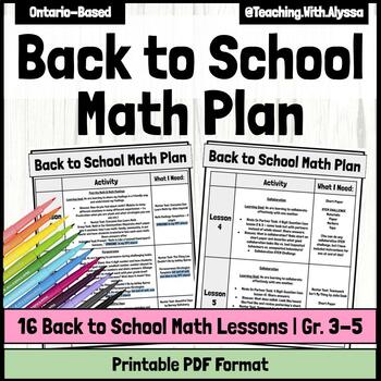 Preview of Back to School Math Plan | 16 Back to School Lesson Ideas and Activities